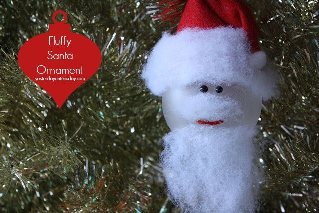 fluffy santa ornament, christmas decorations, crafts, seasonal holiday decor, Create a cute Fluffy Santa Ornament to brighten up your Christmas tree