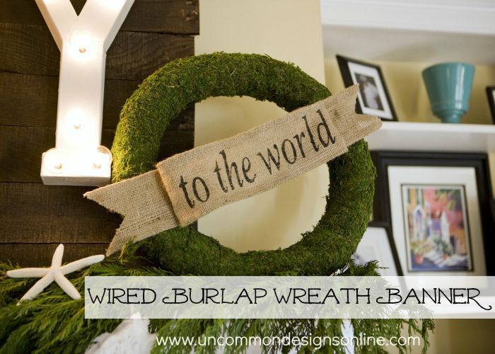burlap wired wreath banner, crafts, seasonal holiday decor, wreaths