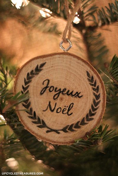 personalized wood slice christmas ornaments gifts, christmas decorations, crafts, seasonal holiday decor, Wood Slice Christmas Ornament