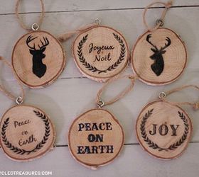 personalized wood slice christmas ornaments gifts, christmas decorations, crafts, seasonal holiday decor, You can go over your graphics with sharpies or pens Here are a few of the ornaments I made You can spray them with clear sealer before adding the twine