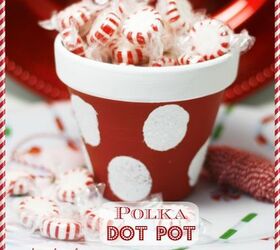 polka dot pot to hold some christmas treats, christmas decorations, seasonal holiday decor, Glitter Polka Dots on a pot