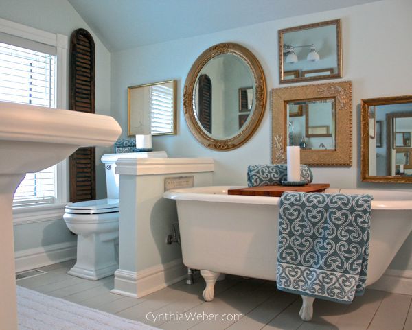 criando um banheiro vintage glamouroso, Uma maravilhosa banheira vintage e meus clientes adoram espelhos dourados emolduraram a inspira o para esta reforma do banheiro