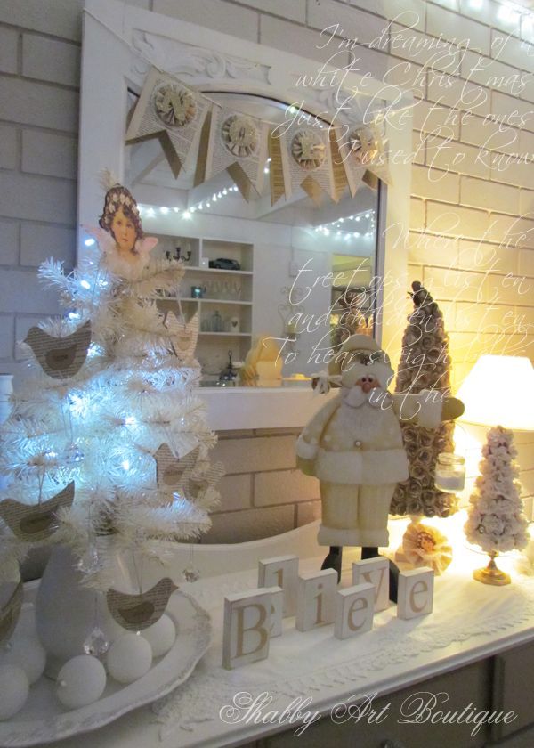 a shabby white christmas in australia, christmas decorations, seasonal holiday decor, Vintage paper crafts and a white tree are perfect in the breakfast nook