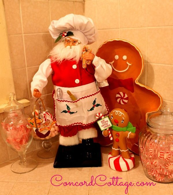 holiday house tour kitchen, christmas decorations, kitchen design, seasonal holiday decor, Got to have some candy jars too