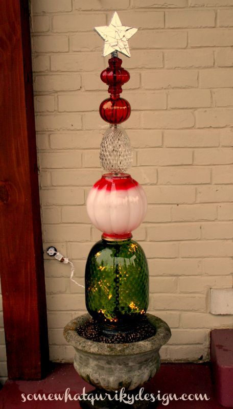 how about a glass globe christmas tree, christmas decorations, gardening, repurposing upcycling, seasonal holiday decor