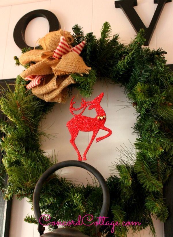 how to make reindeer christmas garland from 1 store ornaments, christmas decorations, crafts, seasonal holiday decor, wreaths, I hung a deer ornament on a wreath I found for 1 95
