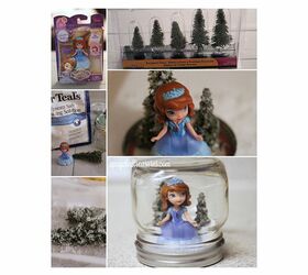 it s not too late for mason jar snow globes, crafts, mason jars, repurposing upcycling, seasonal holiday decor, Mason Jar Snow Globe with Sophia toy inside