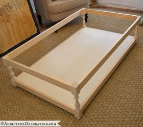 diy diamond tufted coffee table ottoman, painted furniture, Building the base was the easy part using my Kreg Jig