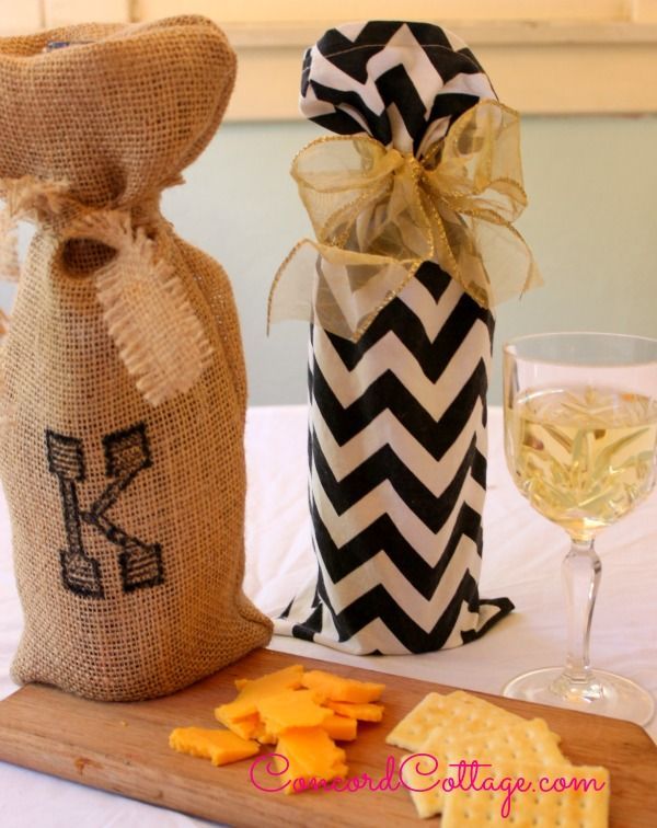 como fazer sacos de vinho inspirados em pottery barn, um bom presente e fica timo na mesa
