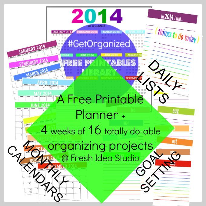 free printable planner project organize 2014, crafts, organizing, GetOrganized in 2014 with Fresh Idea Studio s Free 27 page Printable Planner