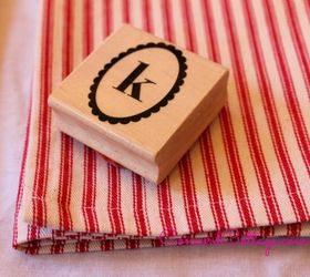 here s how to make pottery barn inspired monogram napkins, crafts, I got the stamp at Michaels for 50 cents
