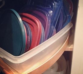 8 tips for a fabulously organized kitchen, kitchen design, organizing, Grouping like items such as plasticware lids makes storing leftovers a snap