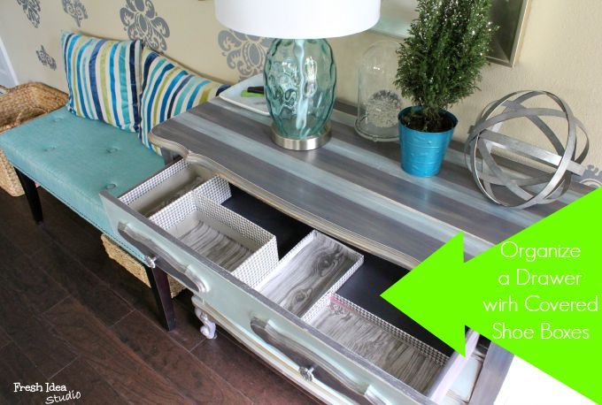 getorganized declutter your foyer fast cheap, foyer, home decor, organizing, Have a couple of old shoe boxes with lids laying around Wrap those babies with a fun wrapping paper and protect with clear contact paper to create a