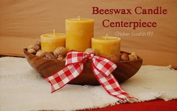 Beeswax Candle and Mixed Nut Centerpiece