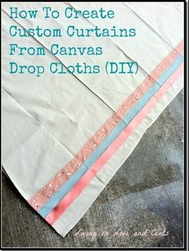 diy curtains from canvas dropcloths, crafts, reupholster, window treatments
