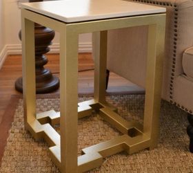 diy side tables with greek key base, diy, painted furniture, DIY side table with Greek key base