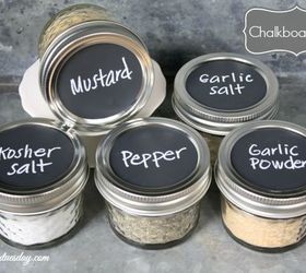 5 fresh ideas for organizing with jars, mason jars, organizing, repurposing upcycling, Kitchen essentials like Kosher Salt and Pepper when a pinch is better than a shake are easy to access when store in small Mason Jars with chalkboard labels