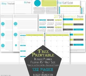 free printable blogger planner half size filofax a5, cleaning tips, 132 Blogger Pages