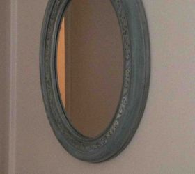 picture frames cabinet doors mirrors silver trays recycle reuse, chalkboard paint, crafts, home decor, painting, repurposing upcycling, Painted in SomeThing Blue From The Limestone Paint Company Sanded so the gold peeks through white washed and waxed