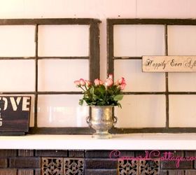 new mantel with old windows, doors, fireplaces mantels, home decor