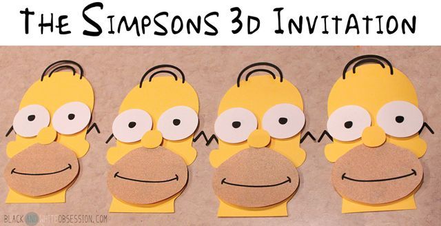 diy 3d invitations, crafts, Happy Homer Invitations