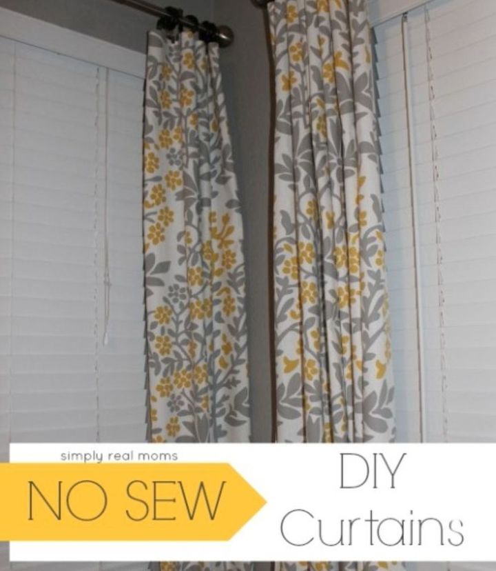 diy no sew curtains, crafts, home decor, reupholster, window treatments