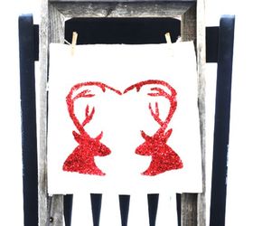 deer head silhouettes with heart antlers, crafts, seasonal holiday decor, Completed project