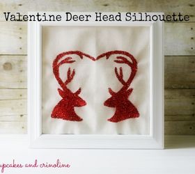 deer head silhouettes with heart antlers, crafts, seasonal holiday decor, Framed option