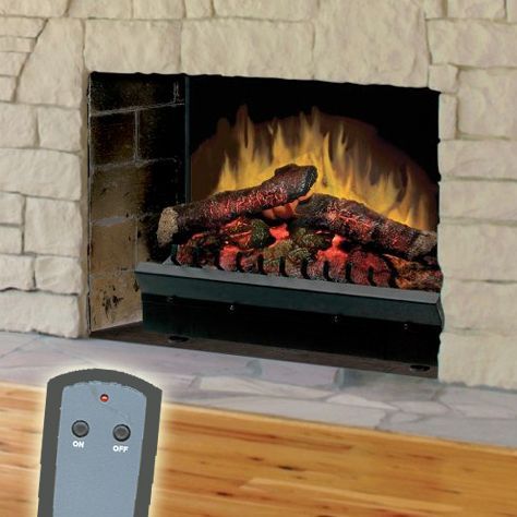 how to convert a wood or gas fireplace to electric, A hearth with electric fireplace insert