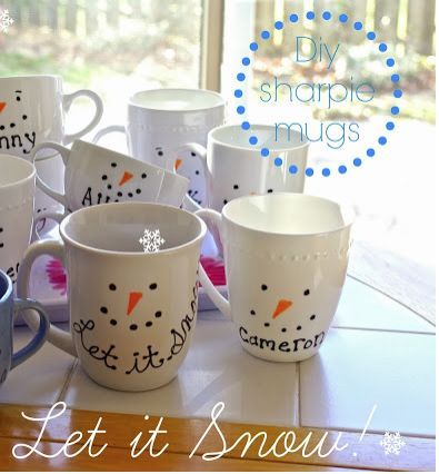 diy sharpie mugs, crafts, seasonal holiday decor