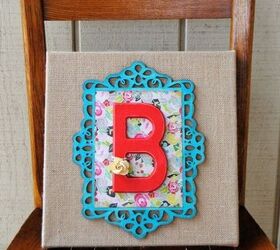 layered wooden monogram burlap canvas, crafts, painting, wreaths, Beat the winter blues with a project and a pop of color