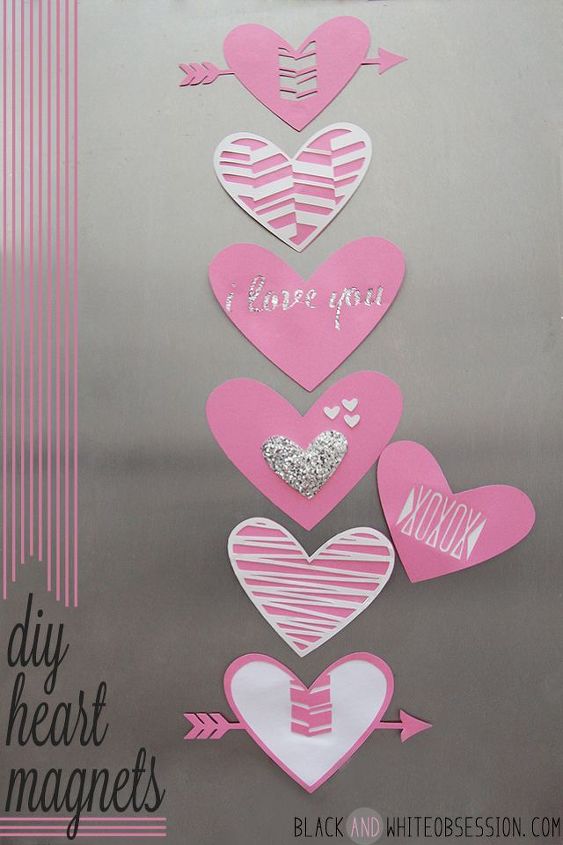 valentinesday refrigerator magnets, crafts, seasonal holiday decor, DIY ValentinesDay Refrigerator Magnets