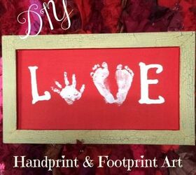 diy handprint and footprint art perfect for valentine s day, crafts, seasonal holiday decor, valentines day ideas