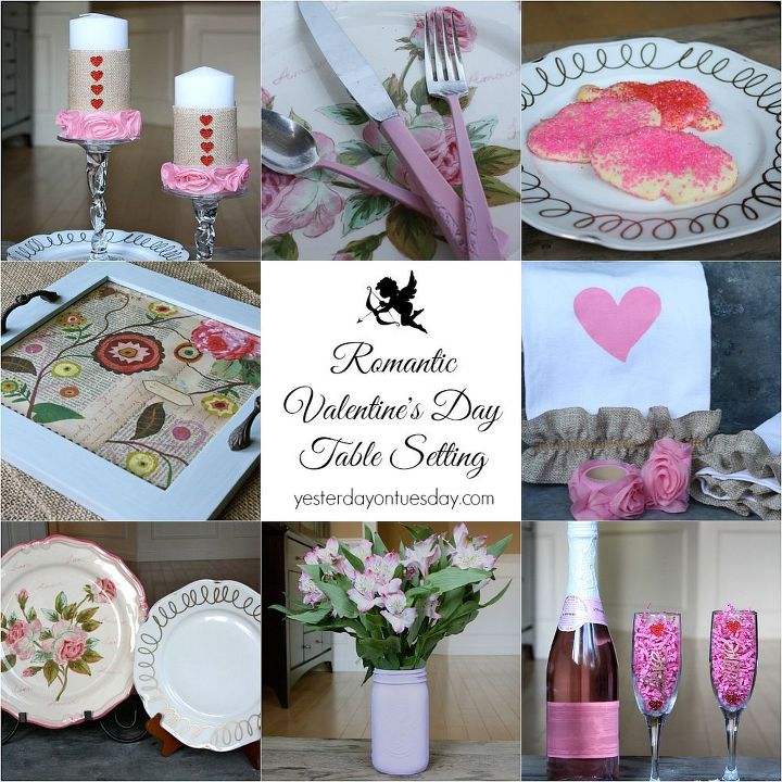 romantic valentine s day table setting valentinesday, seasonal holiday d cor, valentines day ideas, Use a mix of revamped thrift store finds and DIY projects to make a beautiful and romantic DIY table setting