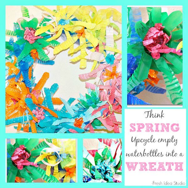 where are your empties go get em we re making upcycled blooms, crafts, repurposing upcycling, wreaths, Warm up to Spring with your empty water bottles