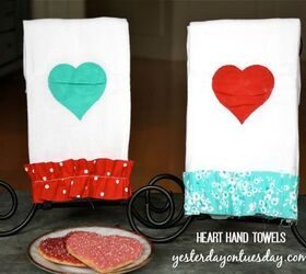 heart hand towels valentinesday, crafts, seasonal holiday decor, Pretty and functional Heart Hand Towels add a touch of color and fun to your kitchen