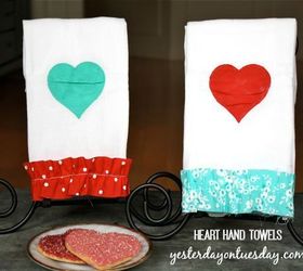 heart hand towels valentinesday, crafts, seasonal holiday decor, Delight a friend with these pretty towels or keep them for yourself