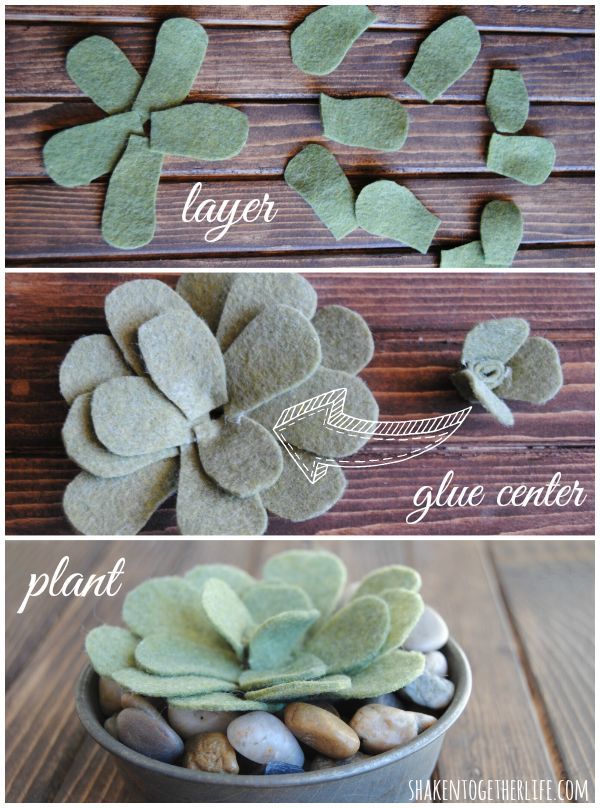 how to make felt succulents easy no sew, crafts, Easy no sew felt succulents two additional tutorials in post