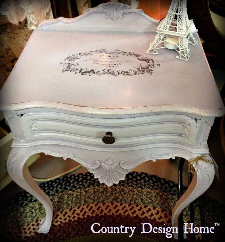 diy tutorial transforming a french provincial side table, painted furniture, The finished product