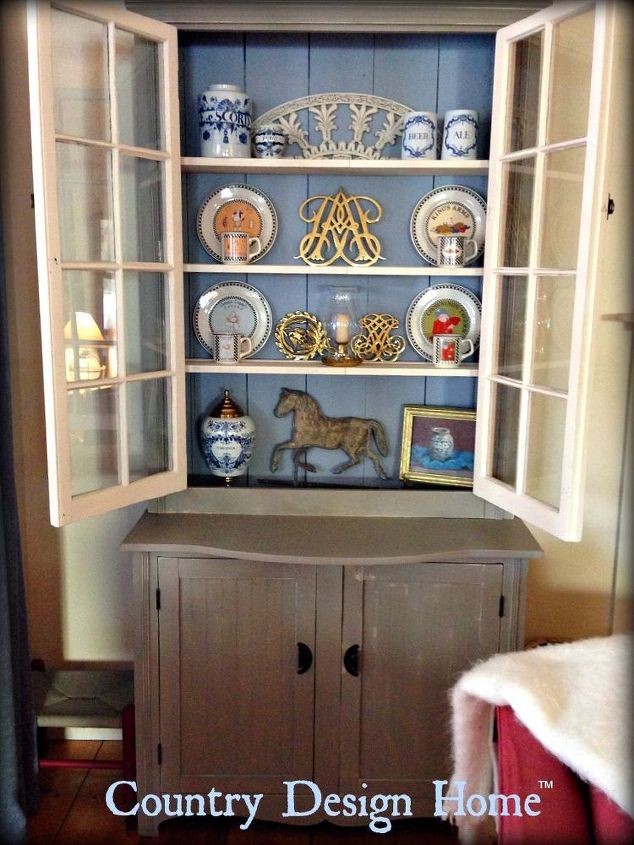 colonial country cupboard re loved, painted furniture, The finished piece filled with much loved mementos
