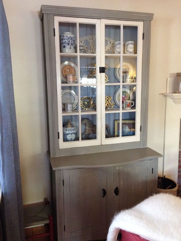 colonial country cupboard re loved, painted furniture, Family Room