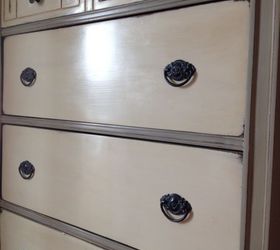 an antique dresser makeover, painted furniture, Shine achieved with wax and buffed with 0000 steel wool