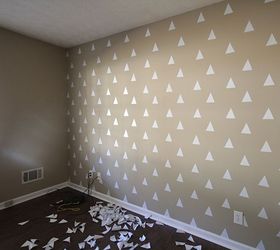 diy triangle accent wall for less than 3, home decor, paint colors, wall decor