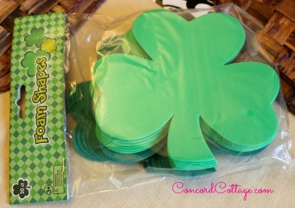 st patrick s day table setting, seasonal holiday d cor, thanksgiving decorations, The one thing I bought was this pack of clovers at the Dollar Store