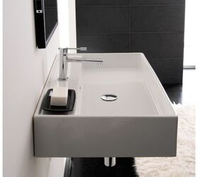 modern ceramic bathroom sinks, products, 24 x 18 wall mounted or vessel ceramic bathroom sink includes overflow SKU 8031 R 60 Price 487