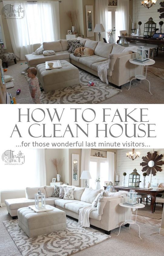 how to fake a clean house, cleaning tips, Tips on how to fake a clean house for those last minute visitors