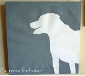 adorable diy dog silhouettes, crafts, Painted on canvas from Thespacebetweenblog net