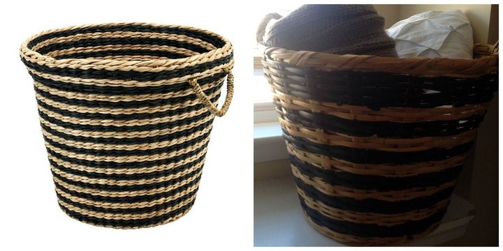 diy paint basket inspired by ikea, crafts, painting, Side by side of the IKEA basket and my IKEA Inspired Basket