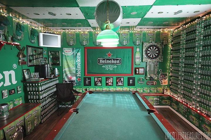 the heineken man cave, entertainment rec rooms, garages, home decor, The Heineken Man Cave UpcycledTreasures com