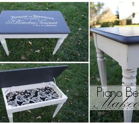 piano bench makeover, chalk paint, painted furniture
